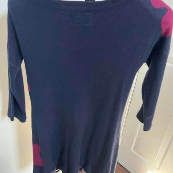 Anthropologie Field Flower XS Poppy tunic sweater navy plum - Picture 2 of 3